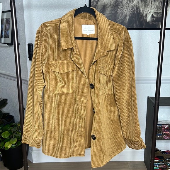 Jason Maxwell Corduroy Brown Button Down Shirt/ Jacket - Picture 2 of 6